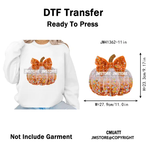 Preppy Coquette Halloween Floral Fall Pumpkin Spooky Season Iron on Washable DTF Transfers Stickers Ready to Press for Clothing
