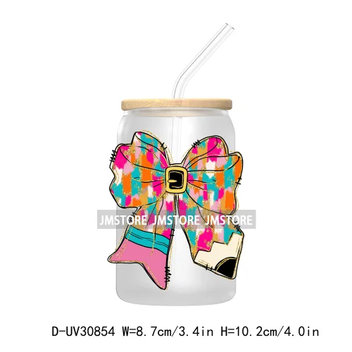 Christmas Pencil Tree Gift For Teacher UV DTF Transfer Stickers Decals For Libbey Cold Cups Mugs Tumbler Waterproof Coquette Bow