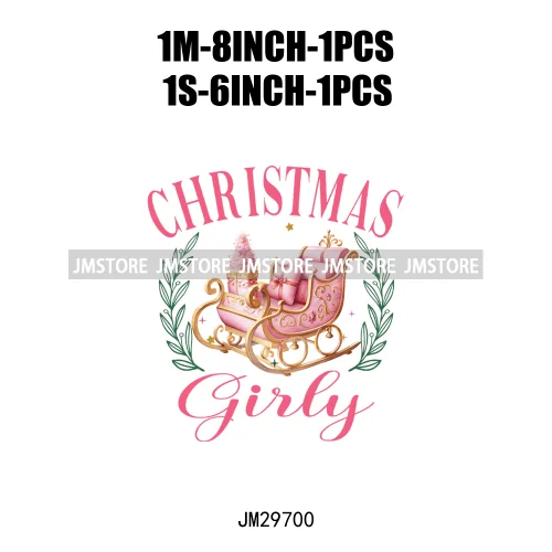 Christmas Girly Vibes Santa Winter Jesus Coquette Bow Tis The Season Iron On DTF Transfers Stickers Ready To Press For Clothes