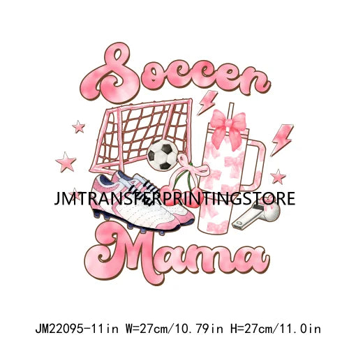 New Baseball Softball Sport Coquettee Mama Decals Pink Ribbon Bow Stanley Tumbler Iron On DTF Transfer Stickers For Sweatshirt