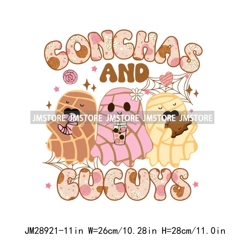 Cute Aqui Espantan Mexican Ghost Creepy Conchita Era Conchas And Cucuys Iron On DTF Transfer Stickers Ready To Press For Hoodies