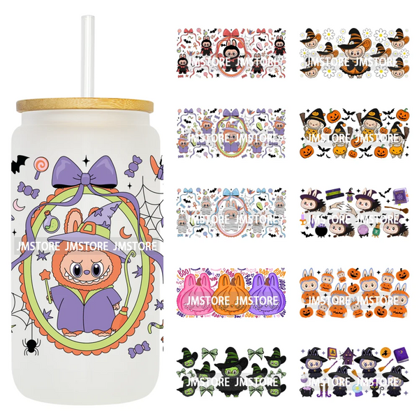 Witchy Laboo Girly Halloween Pumpkins UV DTF Stickers Ready To Transfer Cup Wrap Custom Labels For Libbey Can Glass Tumblers Mug