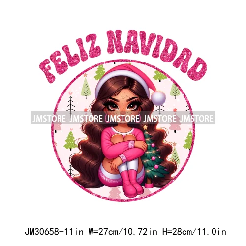 Pan Dulce Concha Ghost Christmas Feliz Latina Girl Muerta Por Dentro Pero Es Navidad Iron On DTF Transfers Stickers For Clothes