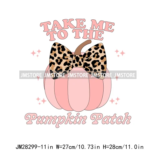 Pumpkin Season Autumn Coquette Bow Girly Cozy Fall Vibes Decals DTF Iron On Transfers Stickers Ready To Press For Hoodies Bags