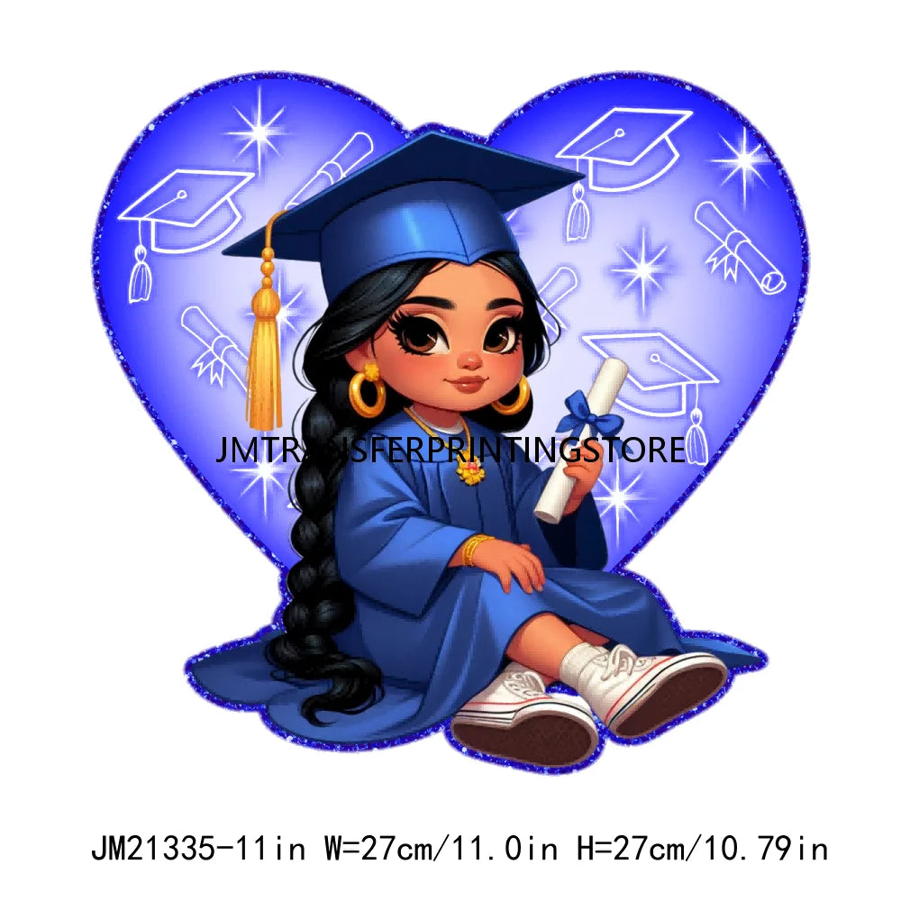 Chicana Chola Educated Latina Graduation Girl Mexican Culture Iron On Stickers Chingona y con Diploma DTF Transfers For Garment