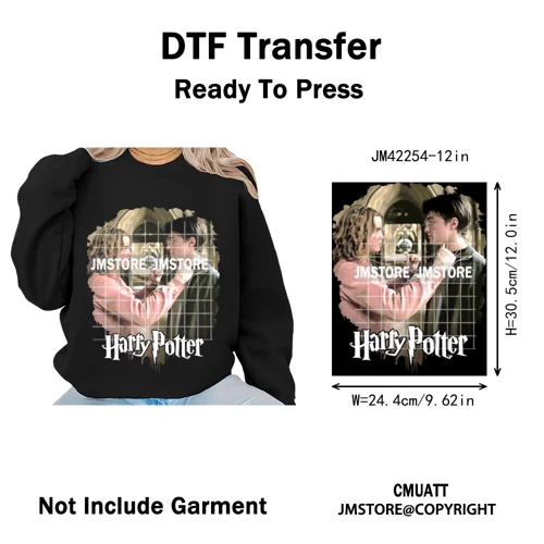 Horror Characters Halftone Movie Shows Scary Halloween Vibes Iron on DTF Washable Transfers Stickers Ready to Press for Clothing