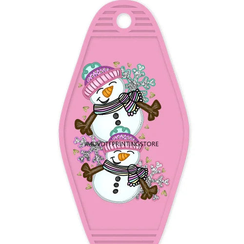 Faux Glitter Christmas Animals High Quality WaterProof UV DTF Sticker For Motel Hotel Keychain Skull With Santa Hat