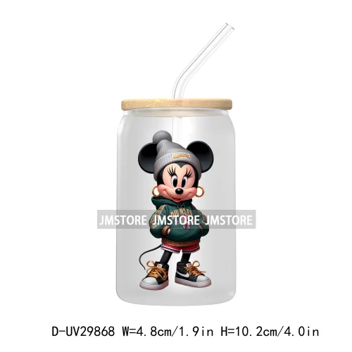 Streetwear Mouse Girl Boy UV DTF Transfer Stickers Decals For Libbey Cold Cups Mugs Tumbler Waterproof Labels Cartoon Characters