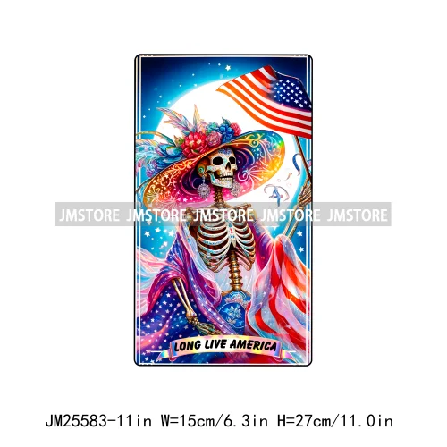 Colorful Cool Dad Mom Stoner Amercian Girl Idgat Skeleton Lover Tarot Card DTF Iron On Heat Press Transfer Stickers For Clothing