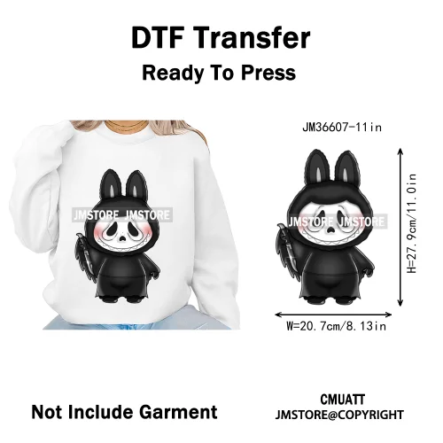 New Coquette Cartoon Monster Friends Costume Girly Kids Love Iron On DTF Transfer Stickers Designs Ready To Press for Clothing