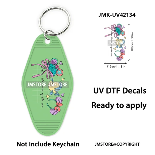 Coquette Bow Magical Mouse Cartoon UV DTF Motel Keychain Decal Ready To Ship Durable Transfer Stickers Prints For Hotel Keychain