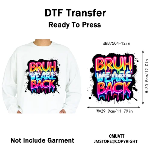 12in Graffiti Hip Hop Music Rap King Lover Video Pro Games Iron on Diy DTF Thermal Transfer Stickers Ready to Press for Clothing