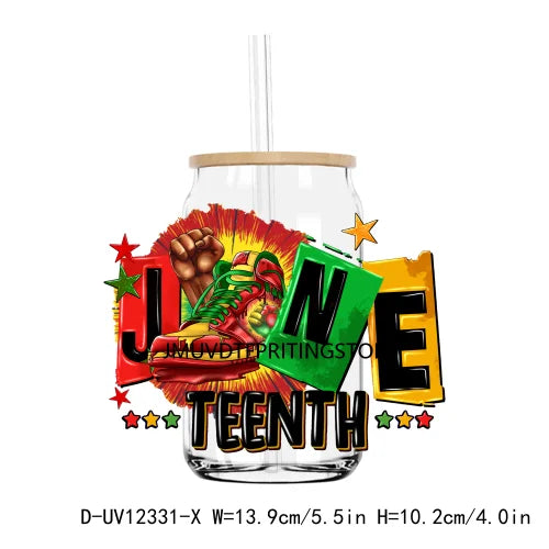 Steppin' into Juneteenth UV DTF Transfer Stickers Decals For Libbey Cold Cups Mugs Tumbler Waterproof DIY Logo Black Nurse Magic