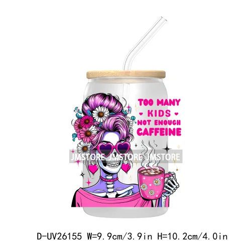 Dog Cat Skeleton Mom UV DTF Transfer Stickers Decals For Libbey Cold Cups Mugs Tumbler Waterproof Custom Logo Labels Mama Life