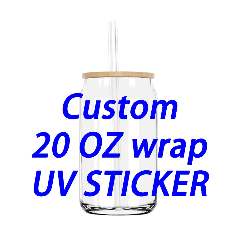 Custom Your Designs 16OZ UV DTF Transfer Cup Wraps Sticker For The Libby Glasses Coffee Decals