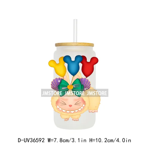 Funny Cartoon Monster Doll In Costume UV Sticker Decals For Libbey Cold Cups Mugs Tumbler Transfer Stickers Waterproof Prints