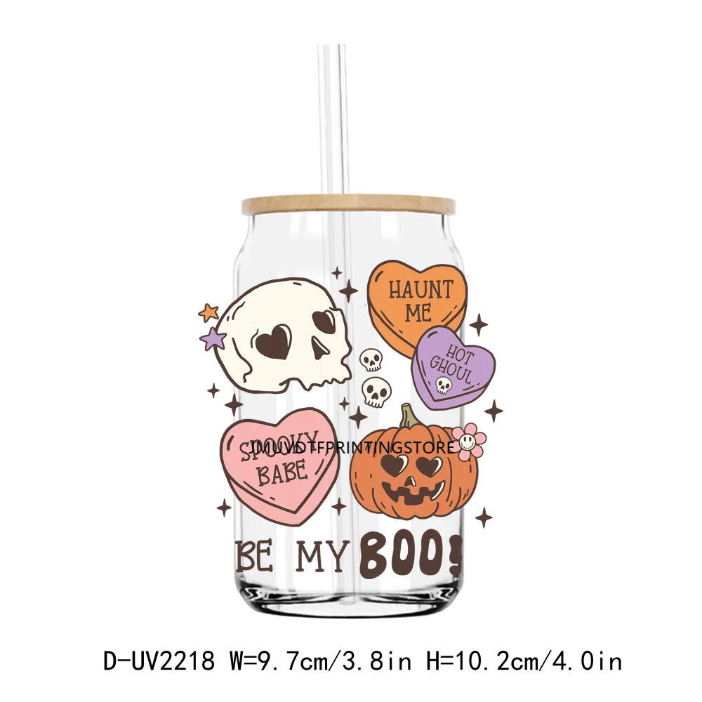 Sweet Spooky Hippie Halloween Boo Vibes UV DTF Transfers Stickers Decals For Libbey Cold Cups Mugs Tumbler Waterproof DIY Craft