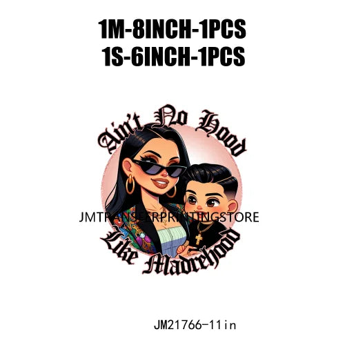 Latina Mexican Chingona Chicana Mom Sayings Hay Comida En La Cas Porque Soy Tu Madre Y Punto DTF Transfer Stickers For Hoodies