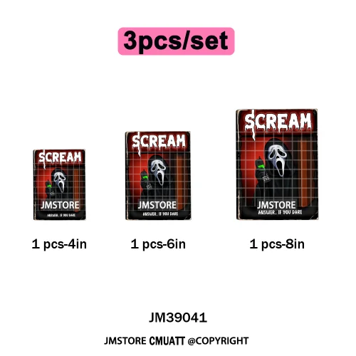 Horror Scary Killer Character Spooky Halloween Vibes Iron on DTF Washable Heat Transfer Stickers Ready to Press for Textile Bags