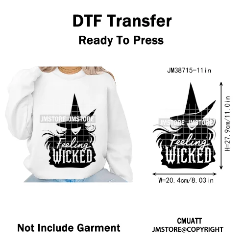 Magic Musical Movies Bad Good Witches Team Pink Green Coquette Iron on DTF Heat Transfers Stickers Ready to Press for T-shirts