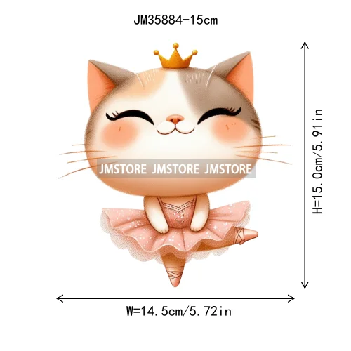 15cm 5.9in Kid Dancing Cats Animal Squirrel Iron On Transfer Sticker For Clothes Printed Thermal Applique Washable T-Shirt Decal