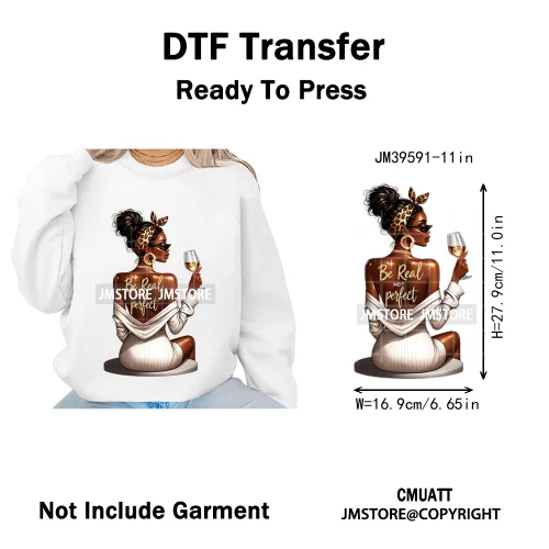 Fashion Afro Girls Pray Christian Black Boss Lady Printing Iron on DTF Washable Transfers Stickers Ready to Press for Clothes