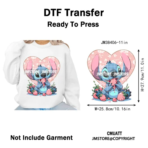 Cute Summer Holiday Life Palm Beach Vibes Cartoon Characters Coquette Iron on DTF Transfers Stickers Ready to Press for Clothing