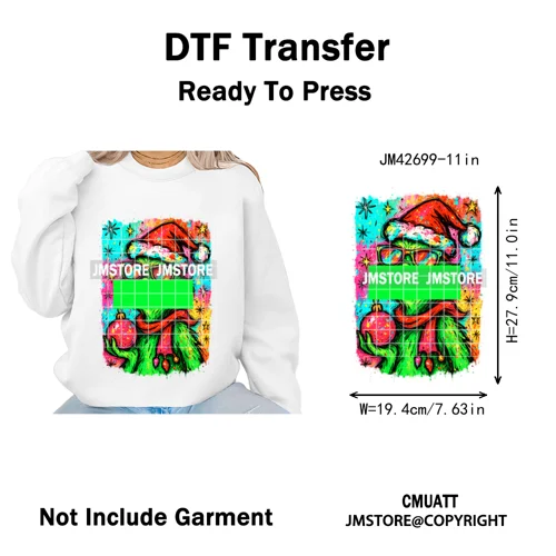 Holly Jolly Cute Cartoon Character Christmas Santa Tis The Season Iron on DTF Heat Transfers Stickers Ready to Press for Garment