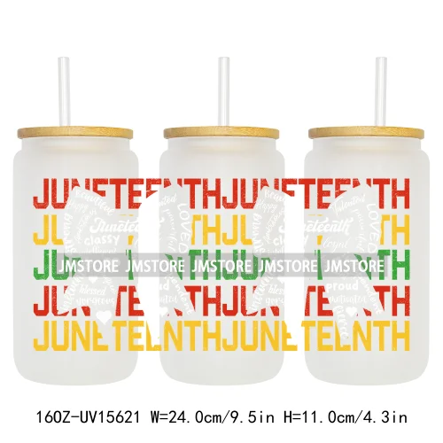 Juneteenth Vibes Sneaker And Heel Afro Woman 16OZ UV DTF Cup Wraps Ready To Apply Transfer Stickers For Libbey Glass Can Tumbler