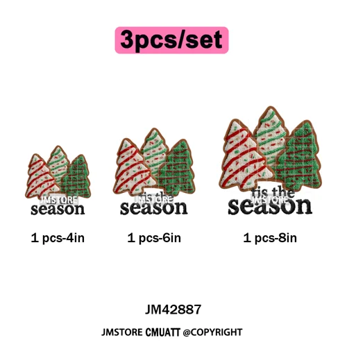 Funny Faux Yarn Crochet Christmas Tree Santa Winter Season Iron on DTF Washable Transfers Stickers Ready to Press for Textiles