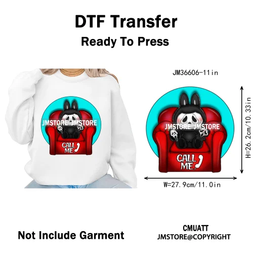 New Coquette Cartoon Monster Friends Costume Girly Kids Love Iron On DTF Transfer Stickers Designs Ready To Press for Clothing