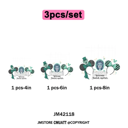 Colorful Mouse Headbands Cartoon Animal Princess Character Iron on DTF Washable Transfers Stickers Ready to Press for Clothes