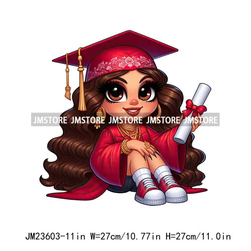 Chicano Graduation Para Mi Familia Si Se Pudo Chicano Educated Latina Sernior School Girls DTF Transfer Stickers For T-shirts