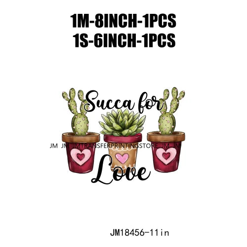 Cupid’s Love Lodge Designs Succa For You Love My Gnomies DTF Western Valentines Quotes Plastisol Transfer Stickers For Clothing