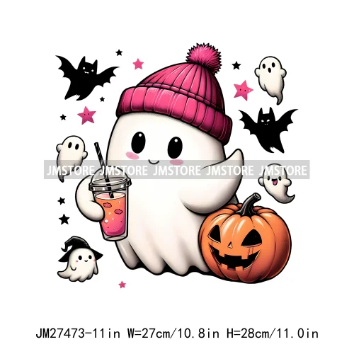 Read Books Flower Bike Music Ghost Sweet Spooky Season Halloween DTF Printing Logos Iron On Transfers Stickers For Hoodies Bags