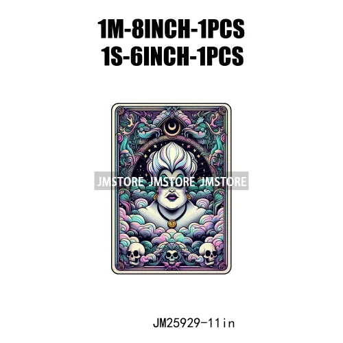 Custom Horror Halloween Emperor Empress Witch Skull Tarot Card Decals DTF Iron On Transfers Stickers Ready To Press For Clothing