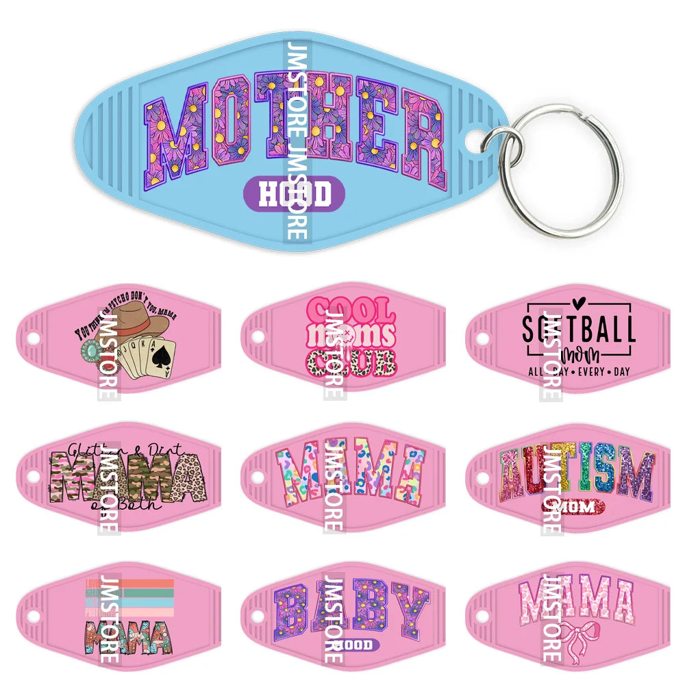 Cool Moms Club Motherhood High Quality WaterProof UV DTF Sticker For Motel Hotel Keychain Autism Mama Mommy Mother's Day