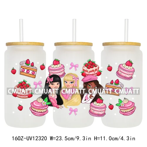 Cartoon Cute Kids Doll Girl Swiftie Love UV DTF 16OZ Stickers Glass Can Wrap For Libbey Cold Cups Mugs Waterproof DIY Craft