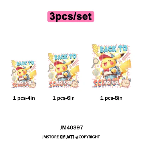 Colorful Checkered Cartoon First Day of School Design Kid Back To School Iron on DTF Transfer Sticker Ready to Press for Clothes