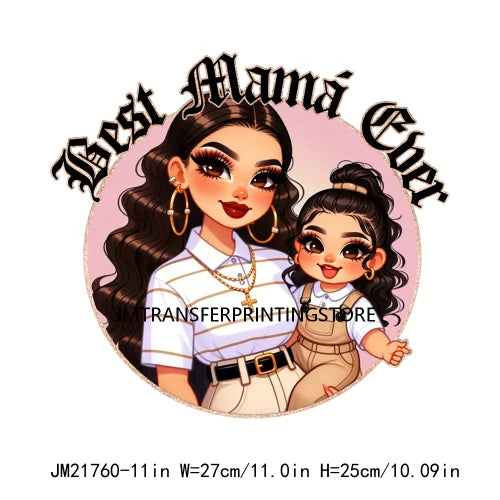 La Mejor Mama Del Mundo Chicana Mom Latina Mother's Day Latina Mexican Mama Chingona Chicana DTF Transfer Stickers For Clothing