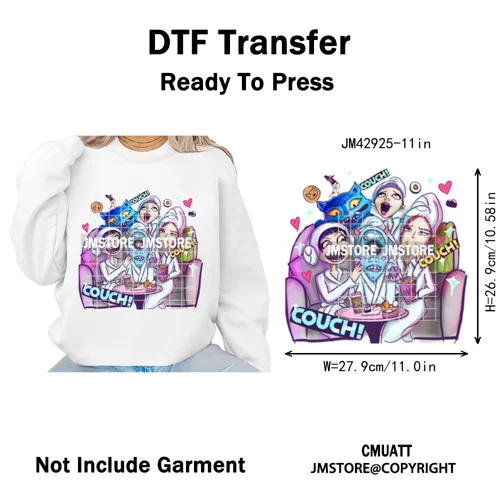 Horror Characters Halloween Spooky Cartoon Friends Scary Pumpkin Iron on DTF Transfers Stickers Ready to Press for Sweatshirts
