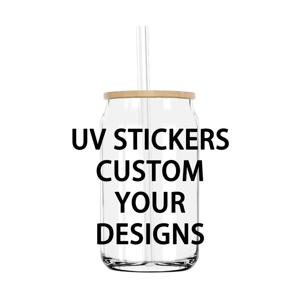 Custom Your Designs 16OZ UV DTF Transfer Cup Wraps Sticker For The Libby Glasses Coffee Decals