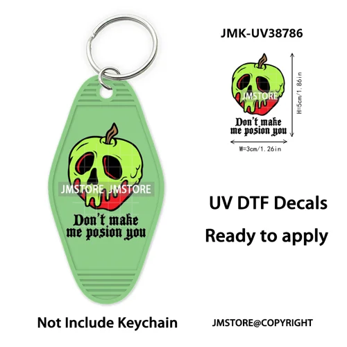 Fall Halloween Quotes Spooky Boo UV DTF Motel Keychain Decal Ready To Ship Durable Transfer Stickers Prints For Hotel Keychain