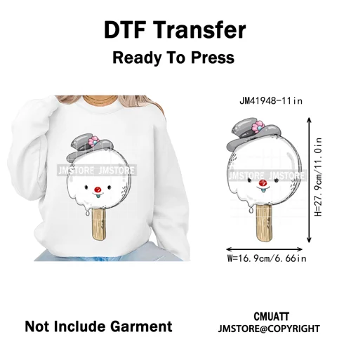 Sweet Christmas Popsicles Spooky Halloween Ice Cream Iron on DTF Washable Transfers Stickers Ready to Press for Clothing Bags