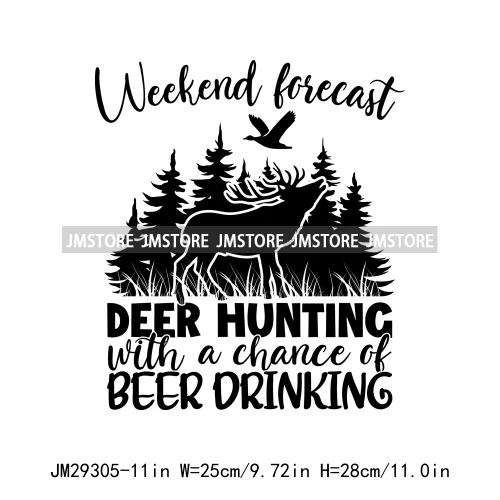 Hunting Club Life Season Hunter Deer Duck Ready Aim Printing Iron On DTF Transfers Stickers Ready To Press For Sweatshirt Bags