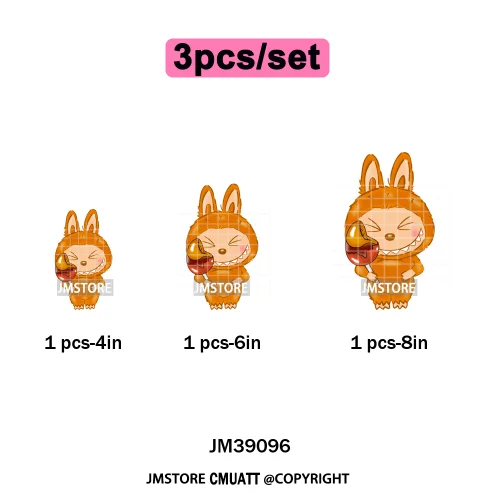New Cartoon Doll Character With Mexican Food Iron on DTF Washable Heat Transfers Stickers Ready to Press for Textile Bags