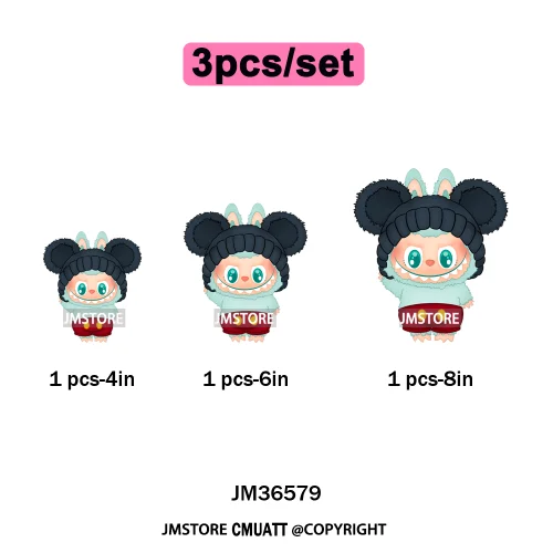 Cute Baby Cartoon Monster Doll Character Bow Girly Washable Decals Iron On DTF Heat Transfer Stickers Ready To Press for Clothes
