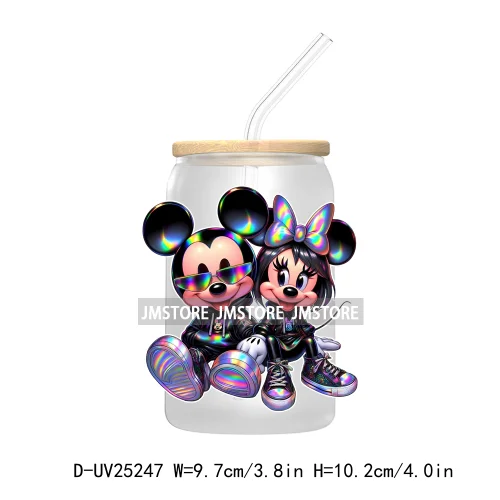 Cartoon Mouse Couple Valentine UV DTF Transfer Stickers Decals For Libbey Cold Cups Mugs Durable Waterproof Custom Logo Labels