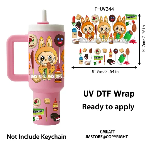 Lovely Cartoon Monsters Princess UV DTF Custom Print Ready To Apply Transfer Stickers Waterproof Wraps For Mini Tumbler Keychain