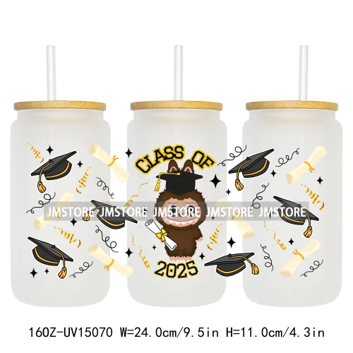 Cute Cartoon Coquette Magical Mirror Bow 16OZ UV DTF Cup Wraps Ready To Apply Waterproof Transfer Stickers For Libbey Glass Can
